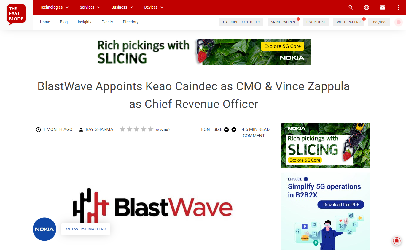 BlastWave Appoints Keao Caindec as CMO & Vince Zappula as Chief Revenue Officer