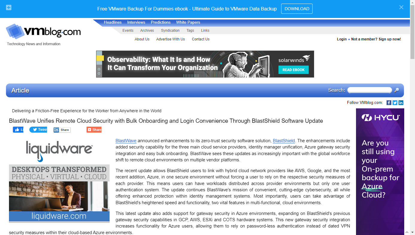 BlastWave Unifies Remote Cloud Security with Bulk Onboarding and Login Convenience Through BlastShield Software Update