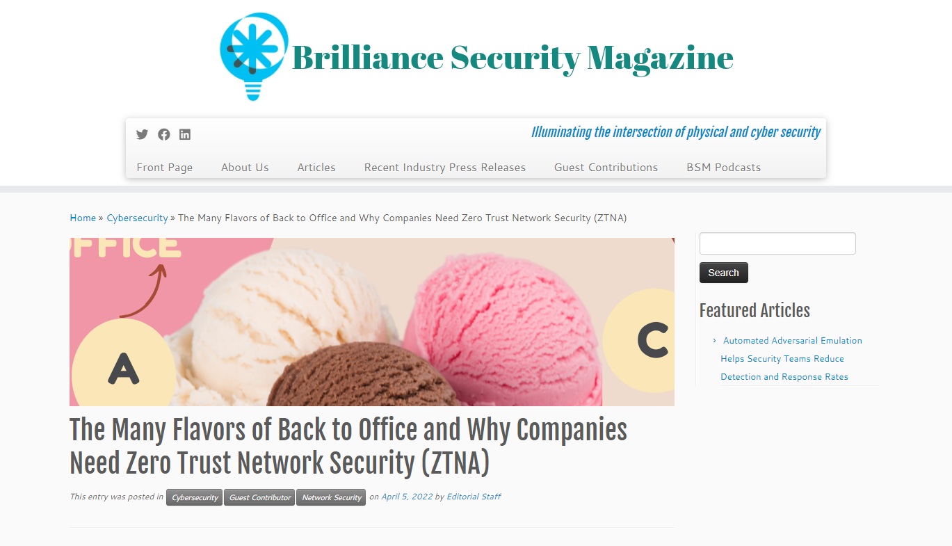 The Many Flavors of Back to Office and Why Companies Need Zero Trust Network Security (ZTNA)