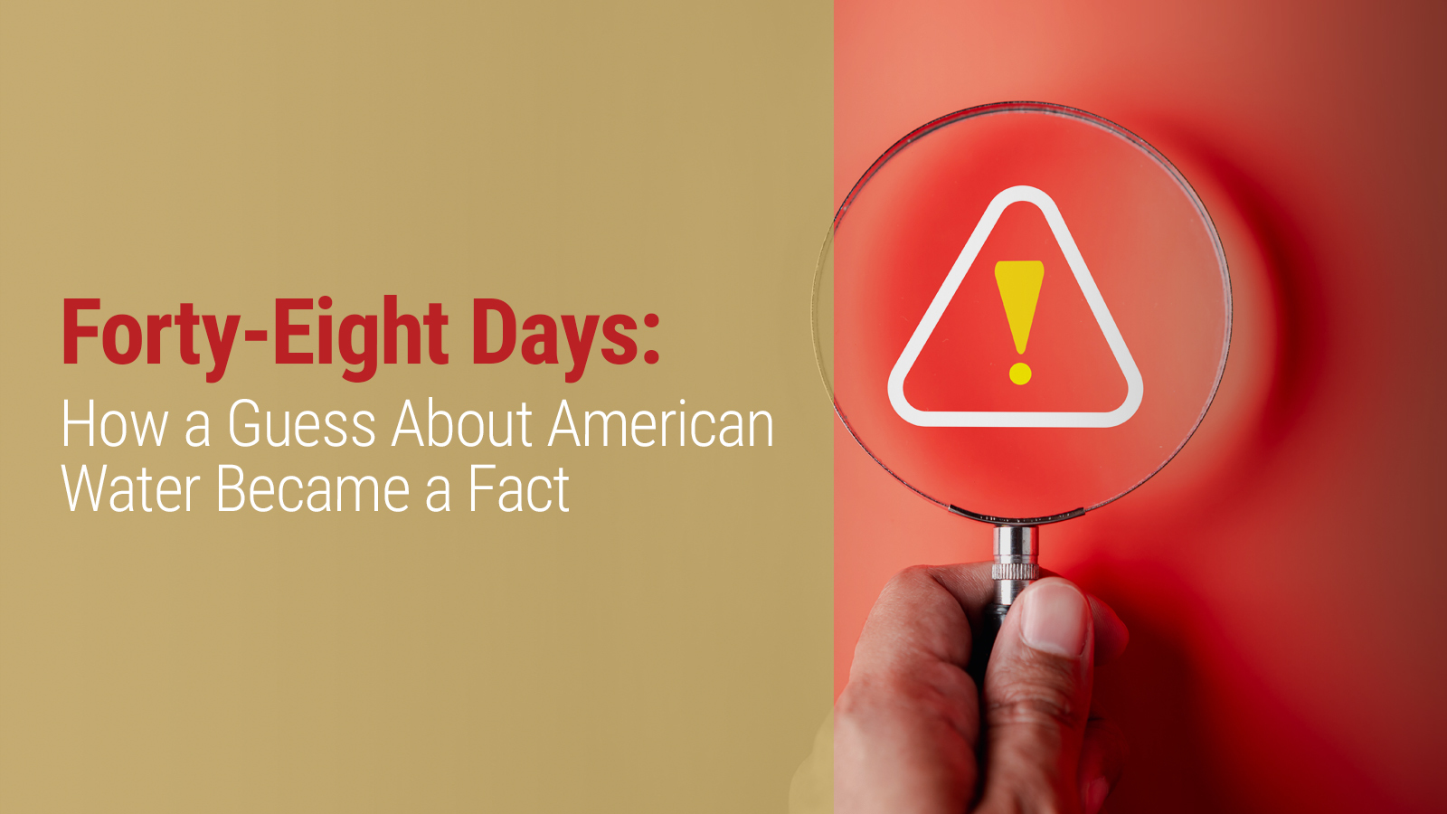 Forty-Eight Days: How a Guess About American Water Became a Fact